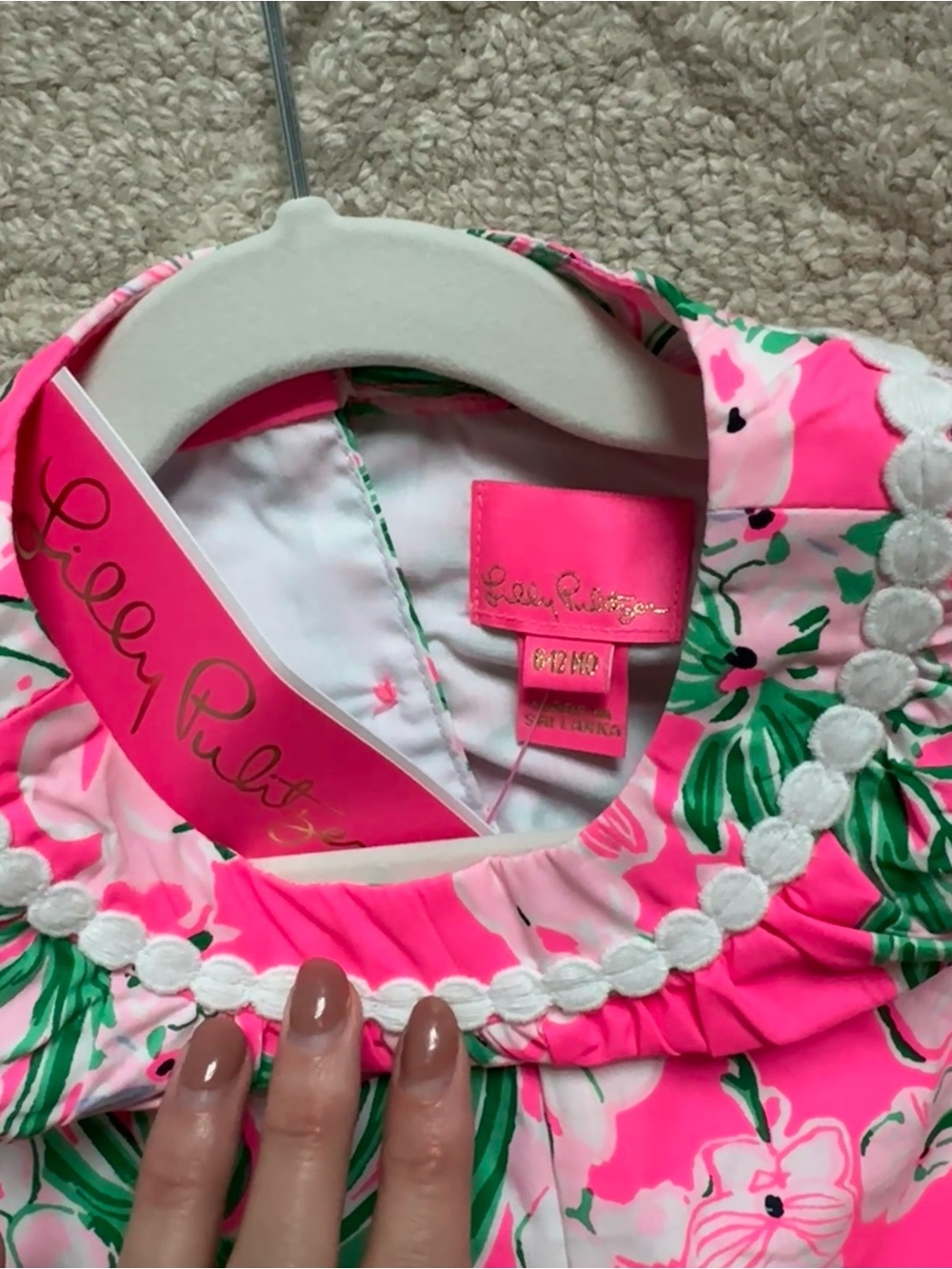 Lilly Pulitzer Hot Pink Floral Bubble Romper with Matching Bloomers - Picture 2 of 2